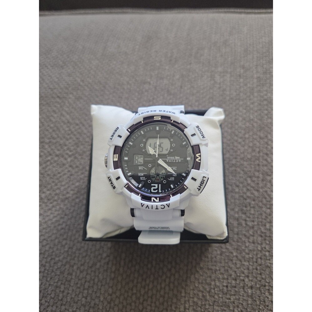 Activa Hexon X Invicta Mens Watch 53mm White Ana Digi Sports Chrono ACW8045-001